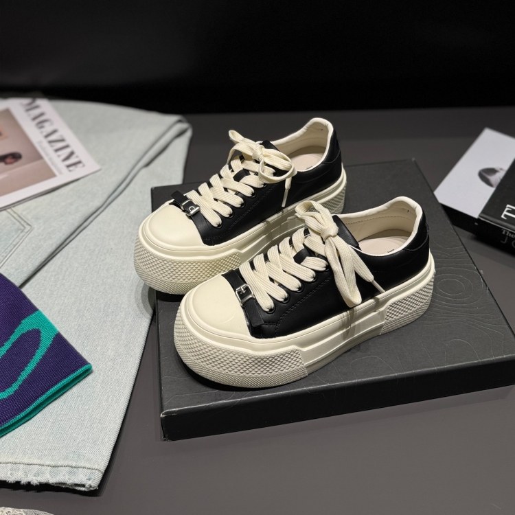 皮带扣真皮小白鞋2026春厚底轻便板鞋增高时尚休闲鞋潮牌青年女鞋,女鞋,休闲板鞋,淘宝优惠券,粉丝福利购,淘宝优惠卷