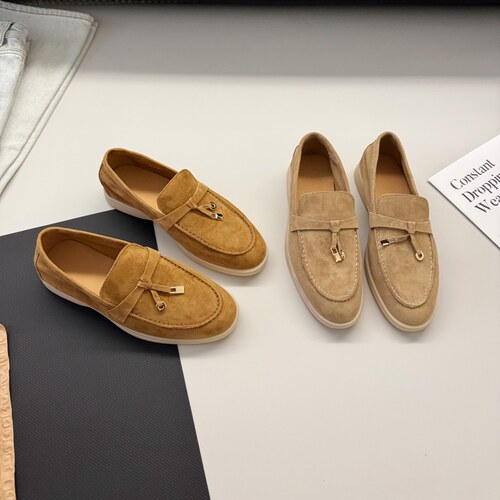 老钱风真皮休闲深口乐福鞋