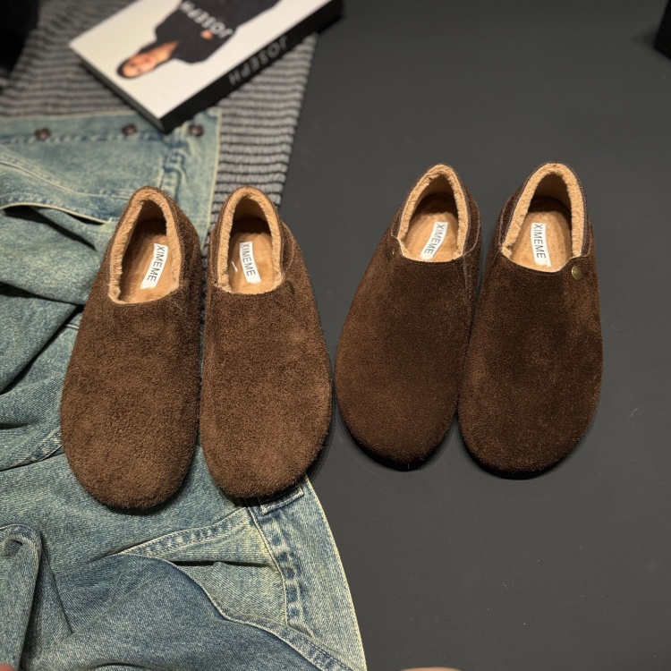 磨砂皮内增高小土豆勃肯鞋