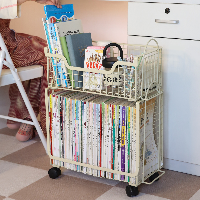 移动书架桌下落地收纳柜学生