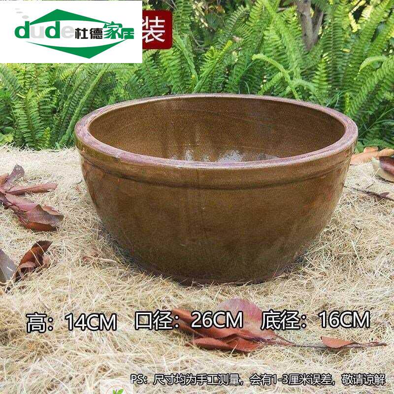 新款水缸陶瓷庭院陶土陶缸老式腌菜造大家用莲荷粗小睡养鱼