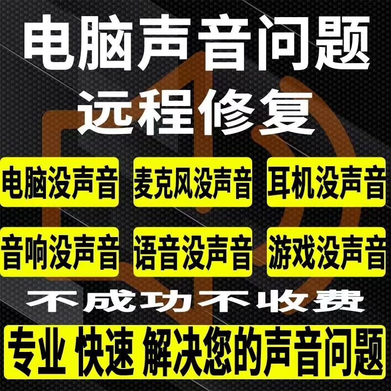 修电脑笔记本台式机远程修复电脑声音问题不能上网络连接驱动安装