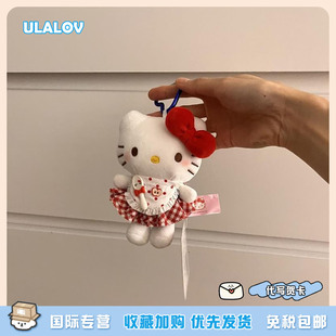 ULALOV 正版哈喽Kitty包包挂件kitty红苹果哈喽KT猫小玩偶公仔