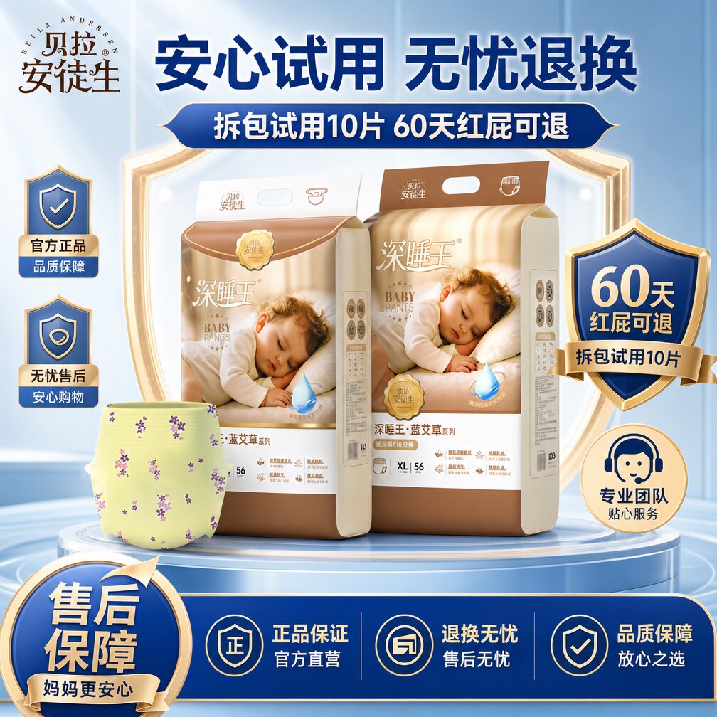 贝拉深睡王夏款薄款纸尿裤拉拉裤尿不湿防侧漏干爽胖宝加大码尿裤