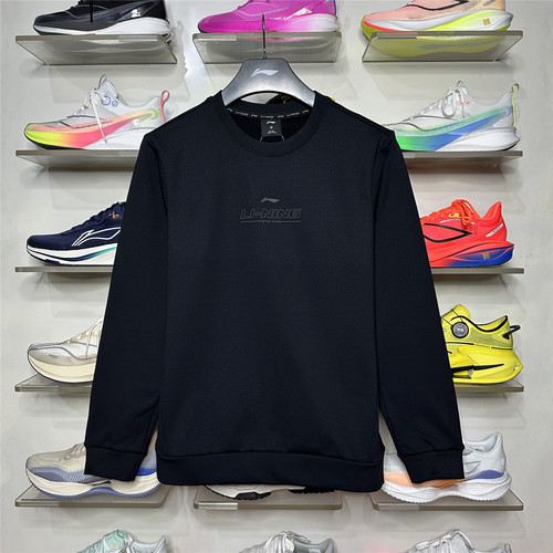 李宁加绒卫衣男保暖舒适简约上衣