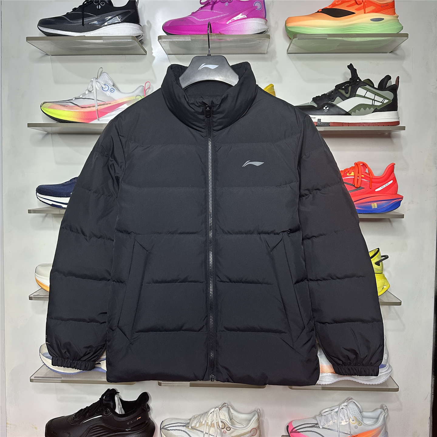 李宁短款羽绒服男立领防泼水外套