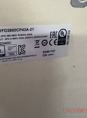 可维修台达变频器VFD1850CP43A-21 VFD1850CP