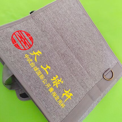 天工外包灰色经典款双槽三槽通用刺绣标台球杆包手提肩背均可