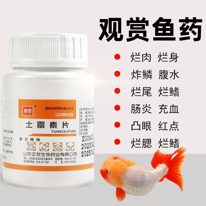 鹦鹉鱼杀菌消炎治疗血鹦鹉鱼病烂尾白点白毛蒙眼立鳞肠炎趴缸鱼药