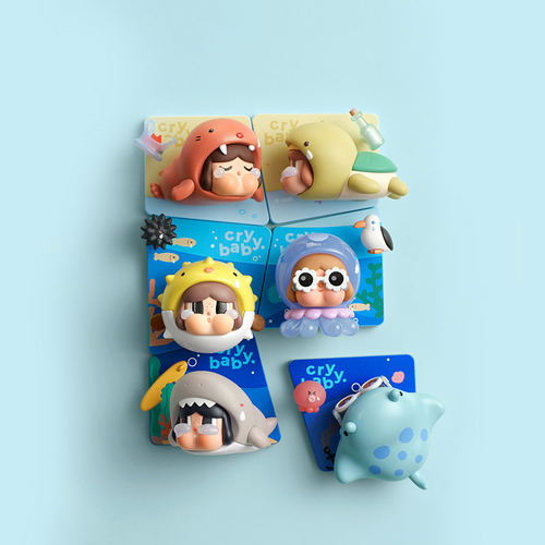 POPMART泡泡玛特CRYBABY泪流成海系列冰箱贴盲盒家居现货礼品
