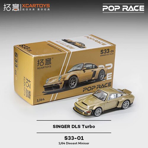 拓意POPRACE合金1/64保时捷轿跑收藏摆件Singer DLs Turbo赛车模