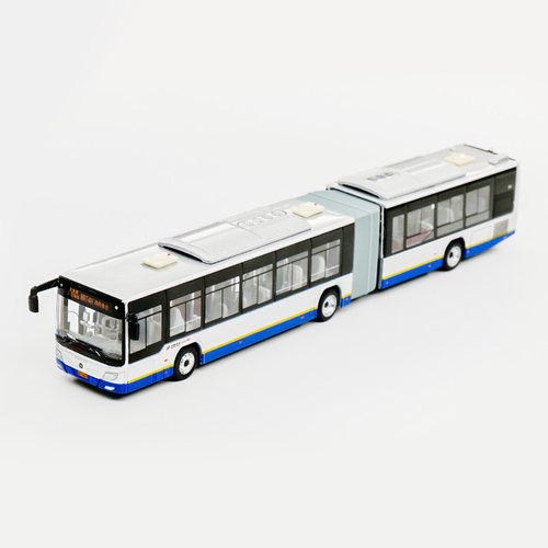 95文创 1:110 北京快速公交BRT4福田铰接城市公交车合金汽车模型