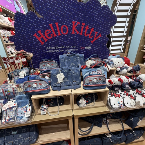 MINISO名创优品Hello Kitty经典系列牛仔公仔手拿包双肩包子母包