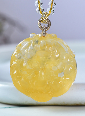 女生项链黄兔毛立体可爱