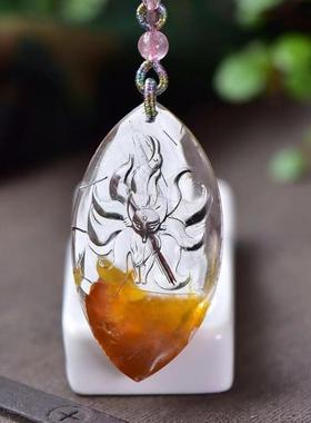 原创天然水晶时尚风饰品吊坠项链