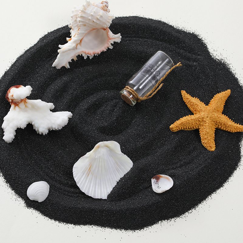 1斤天然黑金沙黑细沙石英沙枯山水造景装饰彩色沙子灭烟沙石英砂