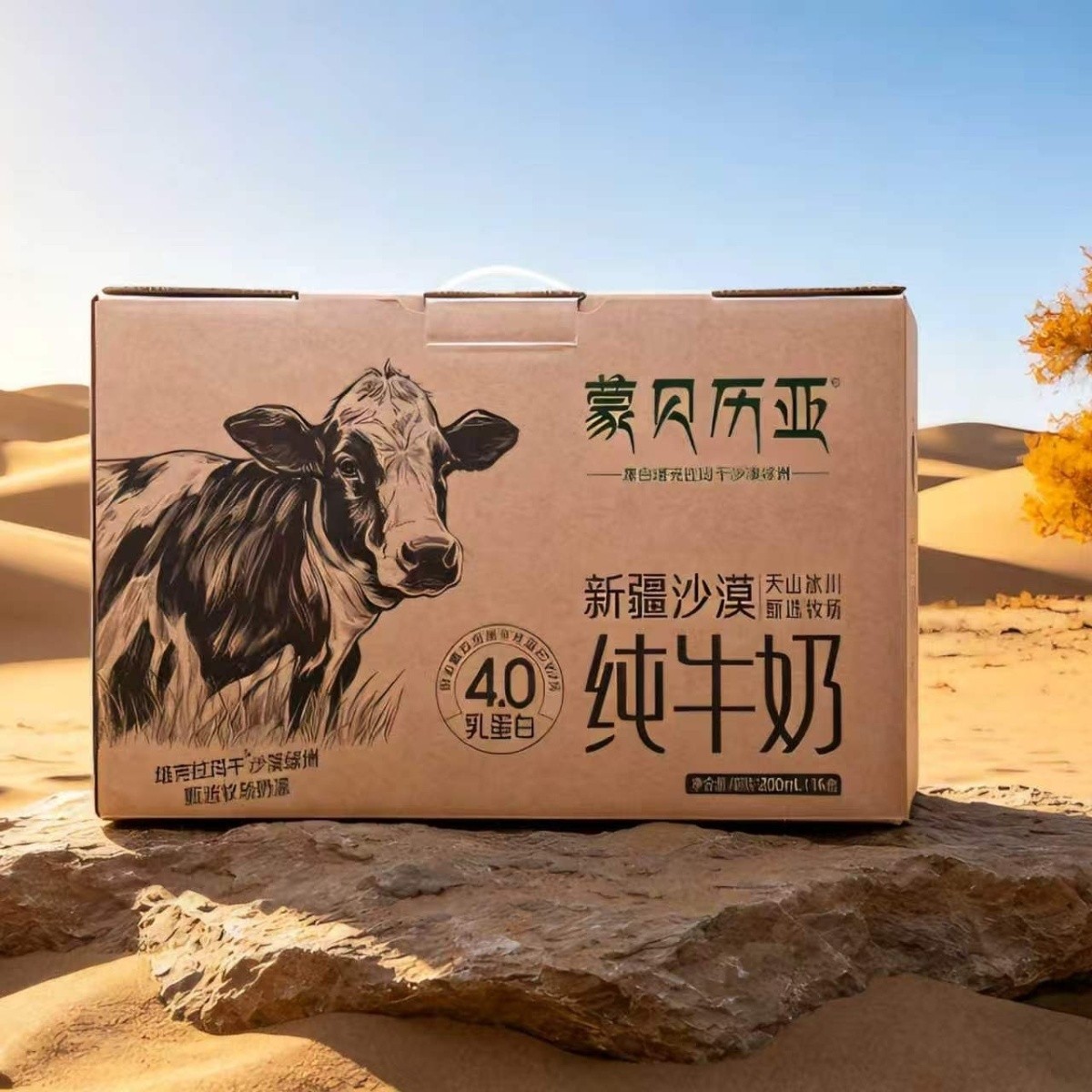 【乳蛋白4.0】天山托峰出品新疆沙漠纯牛奶蒙贝历亚儿童学高品质