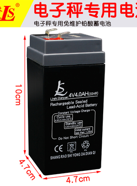 电子秤专用电池4V4ah/20HR4伏蓄电池通用旺威计价台称电瓶充电器