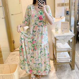 超仙超美长裙超长款到脚踝2024年新款棉绸睡裙孕妇可外穿睡衣