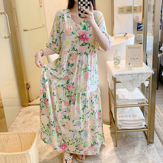 超仙超美长裙超长款到脚踝2024年新款棉绸睡裙孕妇可外穿睡衣