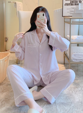 棉绸轻薄透气家居服纯色女