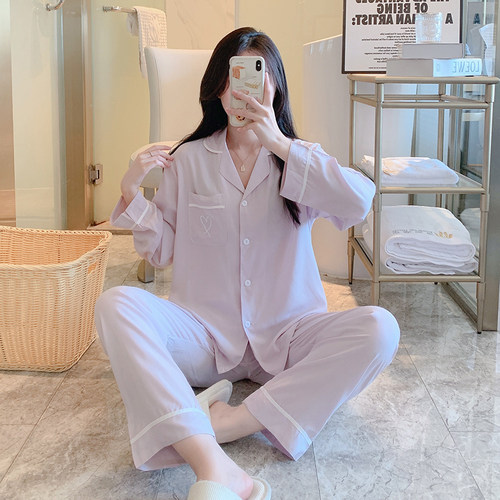 棉绸轻薄透气家居服纯色女