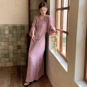 长袖 到脚踝高个子175 睡裙连衣裙可外穿家居裙加长款 款 V领旗袍式