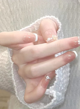 2025新款网红高级感假指甲贴片穿戴甲美甲学生手工甲片短t甲秋冬