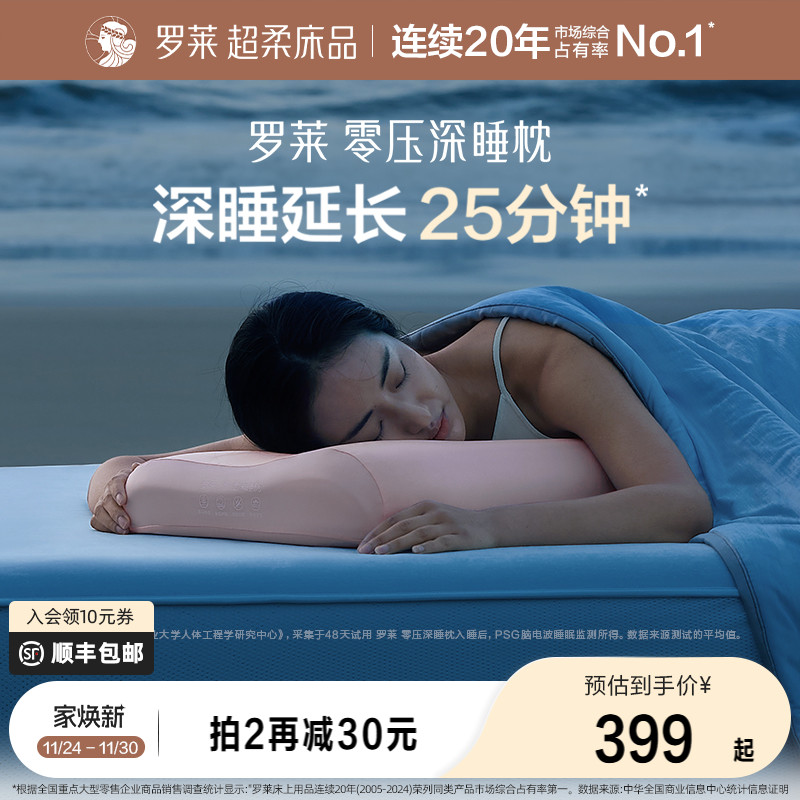 罗莱家纺零压深睡枕记忆棉枕头学生护颈椎睡眠A类枕芯枕头礼盒装