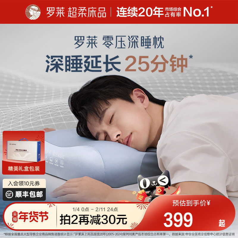 罗莱家纺零压深睡枕头护颈椎睡眠枕成人男女枕头芯一对单人一只装