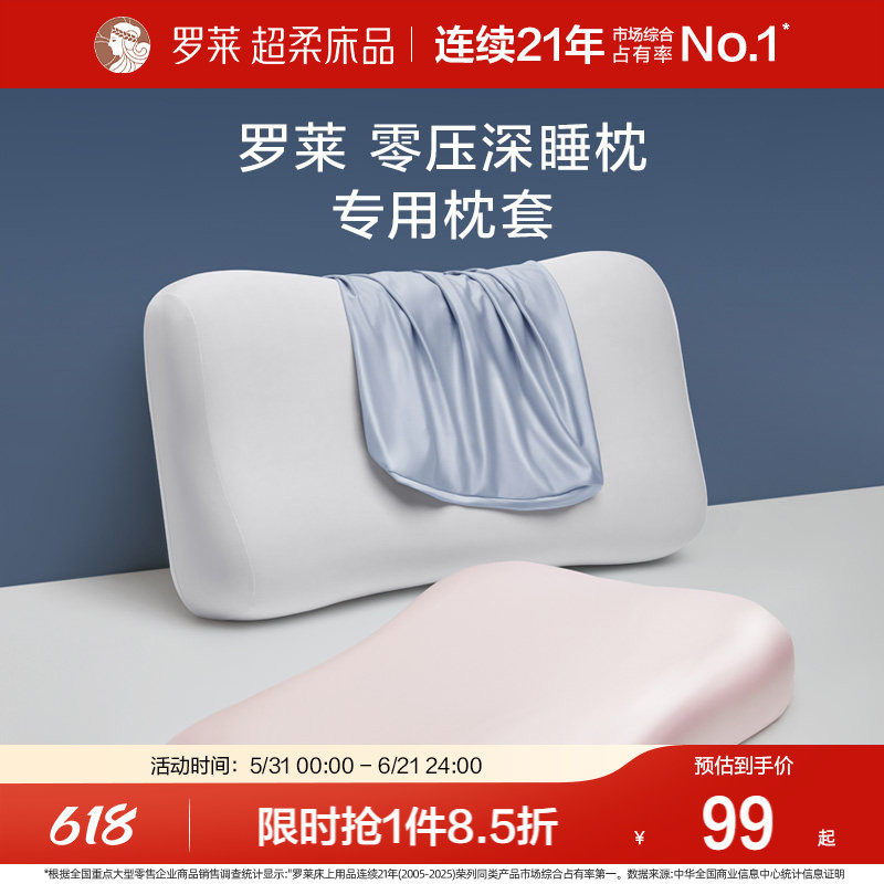 罗莱家纺A类抗菌可水洗零压深睡枕同款枕套单只装学生宿舍单人
