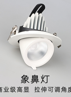 COB象鼻灯led洗墙射灯嵌入式天花灯店铺商用家用可调角度防眩筒灯
