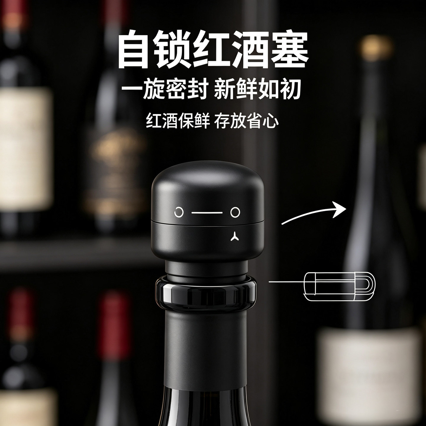 红酒瓶塞家用密封酒塞创意玻璃瓶塞迷你保鲜塞葡萄酒塞瓶盖抽拉式