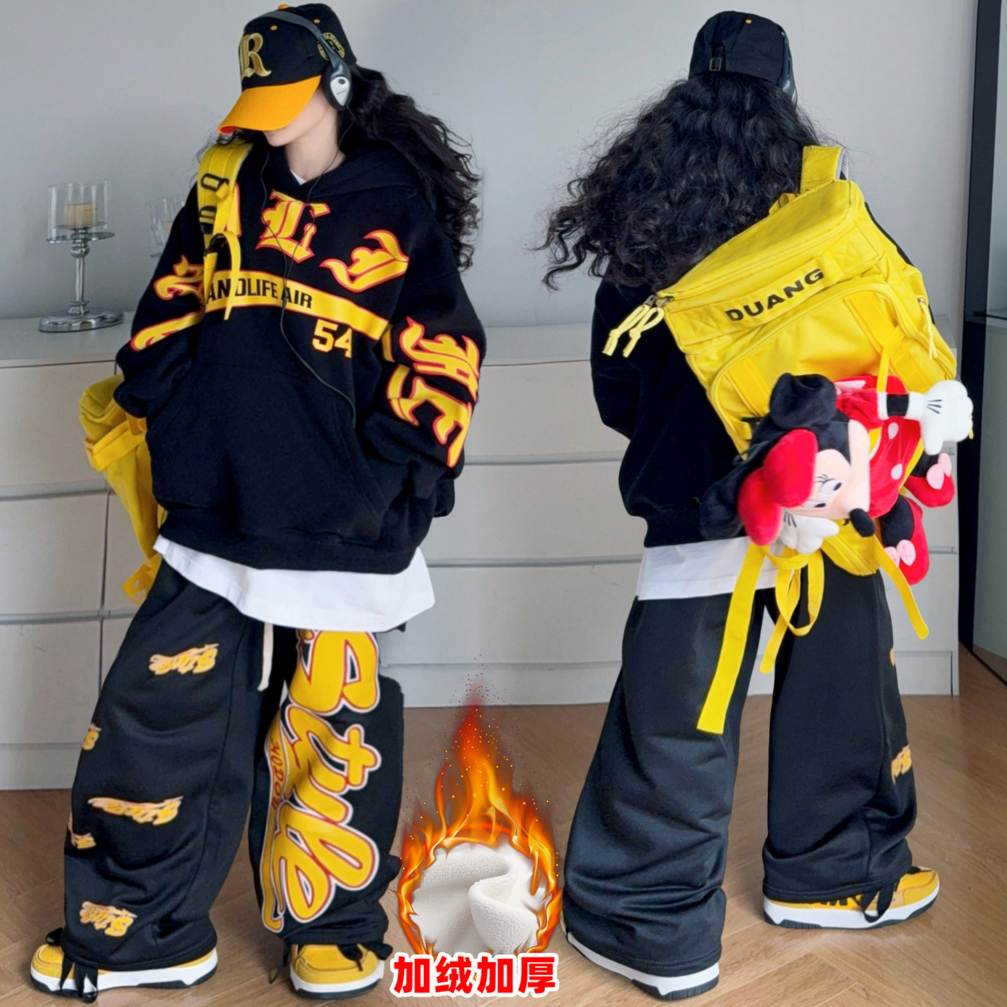 儿童潮牌连帽卫衣街舞套装男女童秋冬加绒嘻哈运动装时尚街头走秀,童装/婴儿装/亲子装,儿童演出服,淘宝优惠券,粉丝福利购,淘宝优惠卷