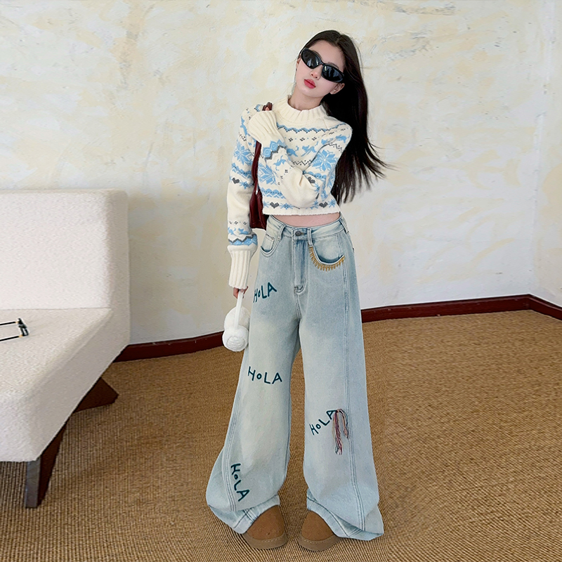 网红女童爵士舞套装2025秋冬