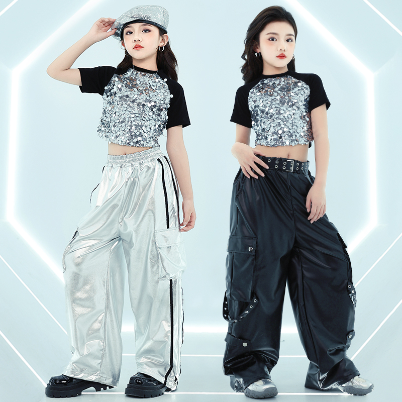 个性女童工装爵士服时尚潮酷走秀