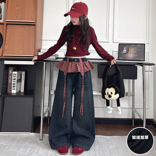 女童爵士舞潮装2026新款时尚酷飒加厚牛仔秋冬装中大童街头走秀服