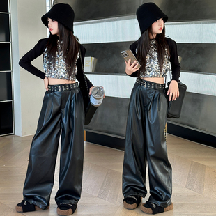 女童爵士舞服装T台走秀潮装街舞裤子演出服大童炸街潮服网红秋季