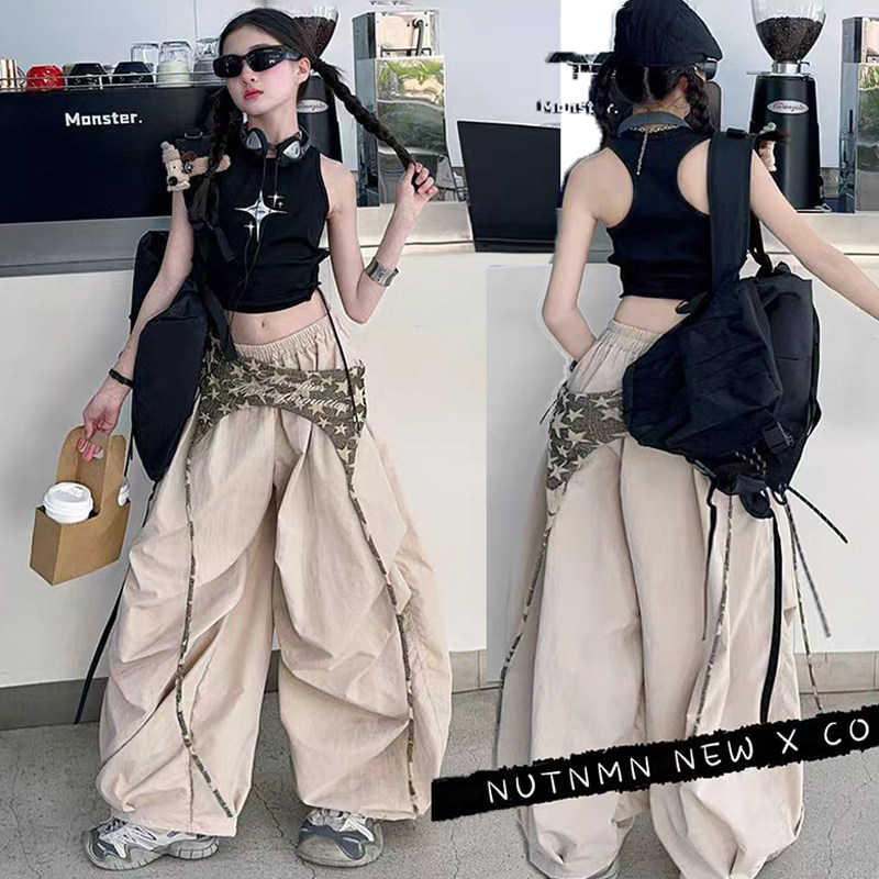 网红女童背心装露脐爵士舞服夏装2026新款叠穿休闲裤街舞少儿走秀