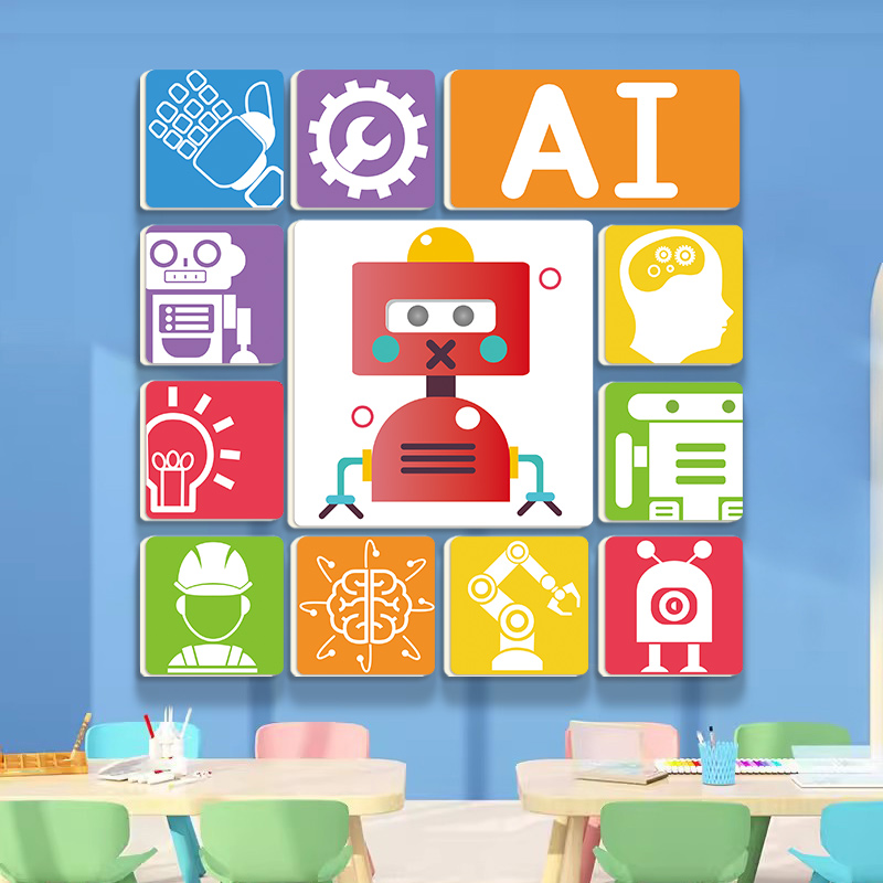 AI乐高机器人少儿编程教室装饰