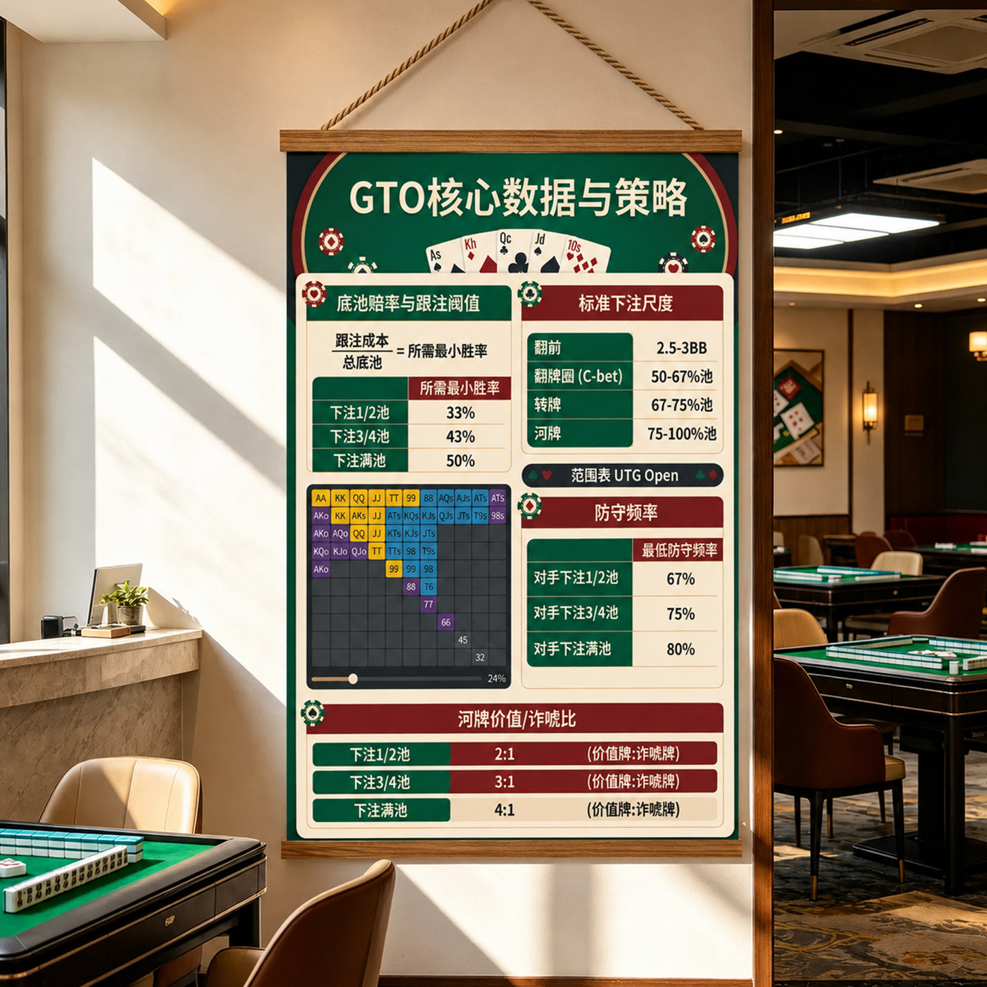 德州扑克牌力表创意广告海报图片