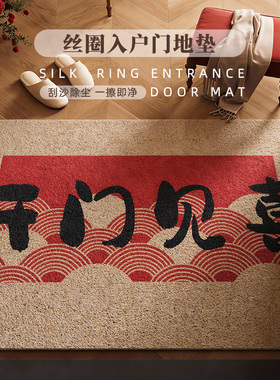 丝圈地垫入户门垫进门红色门口脚垫门外蹭脚垫防滑耐脏新年垫子