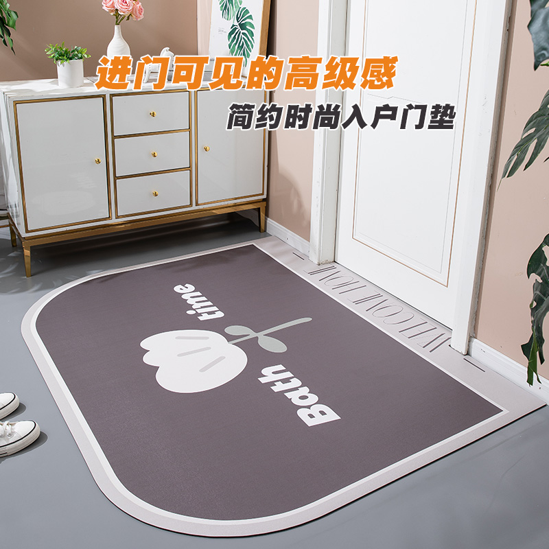 小清新入户门可擦免洗地垫