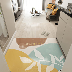 莫兰迪入户门地垫可擦免洗PVC进门门口脚垫玄关可裁剪入户地毯