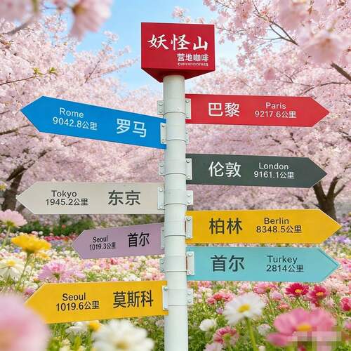 导向牌指示牌指引牌户外精神堡垒景区露营地指路牌网红打卡引导牌