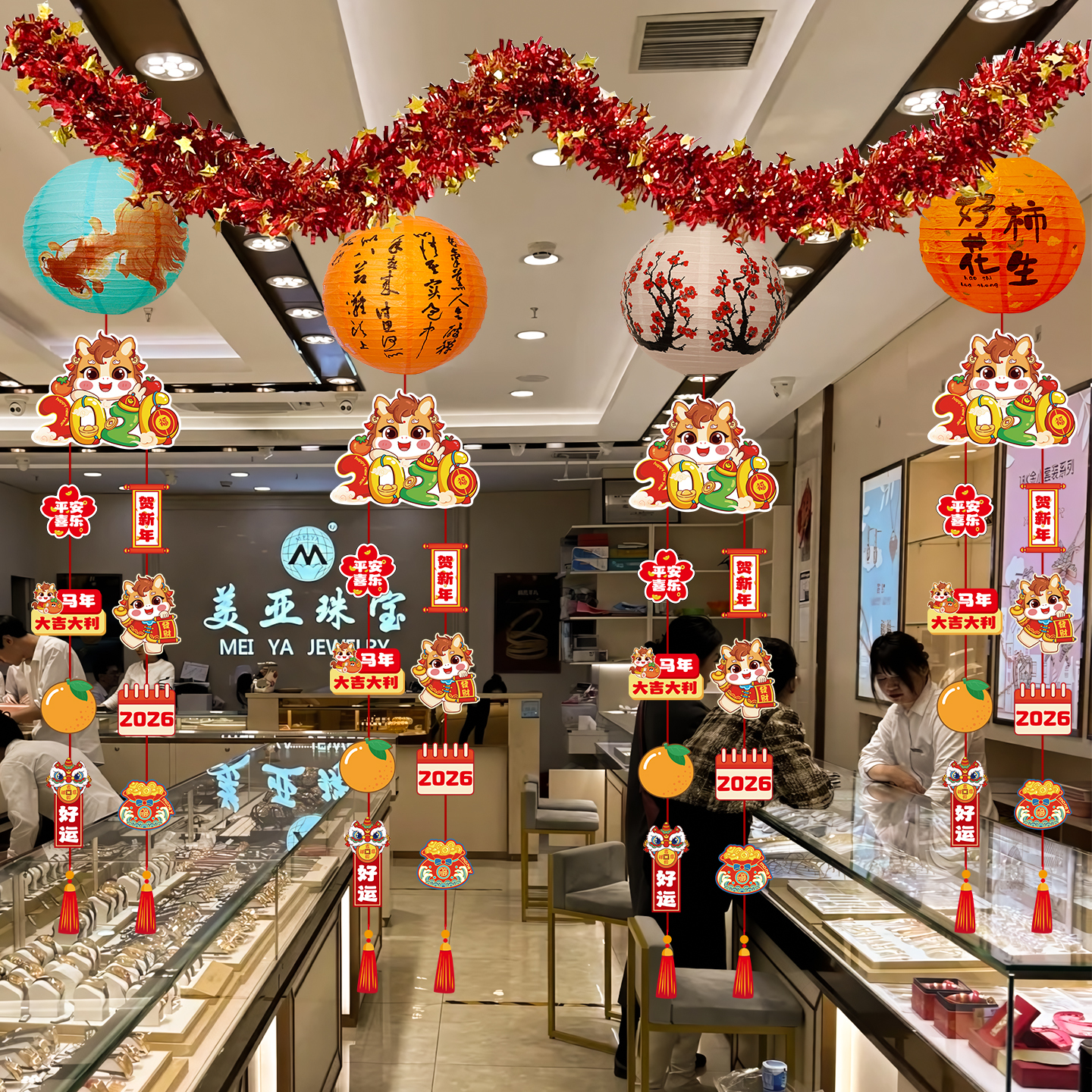 拉丝灯笼挂饰新年装饰