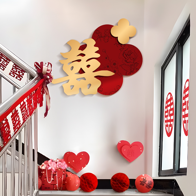 男女方结婚礼楼梯扶手装饰套装