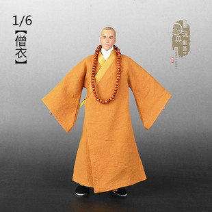 1/6古代服装和尚僧袍衣服少林僧衣长袍僧服僧鞋12寸人偶模型娃衣