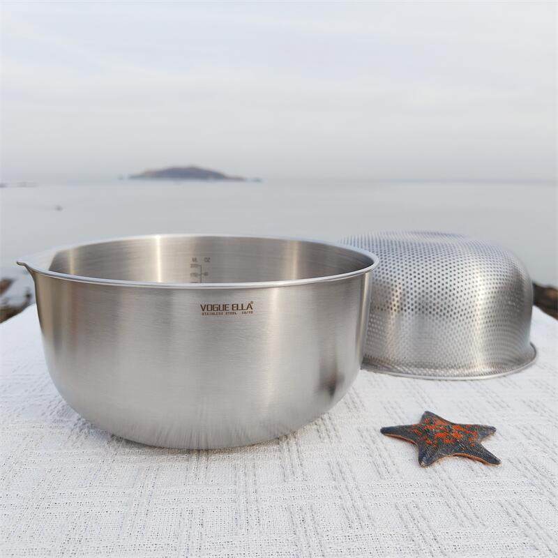 VE 18-10不锈钢洗米菜漏盆套装加厚沥水篮家用厨房和面打蛋盆汤盆,餐饮具,盆,淘宝优惠券,粉丝福利购,淘宝优惠卷