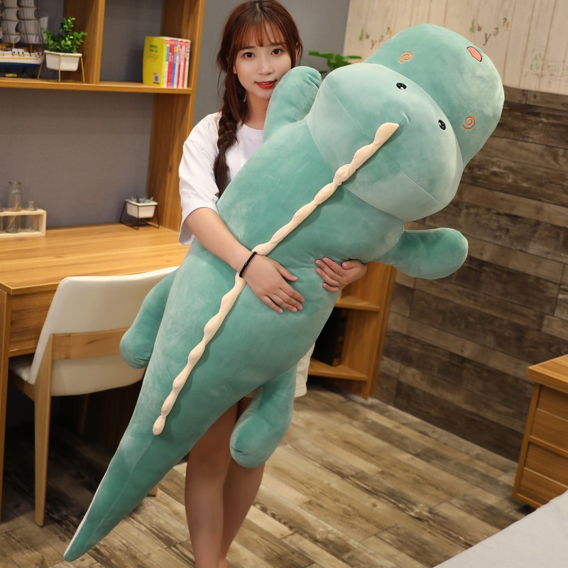 恐龙毛绒玩具你长条睡觉抱枕玩偶